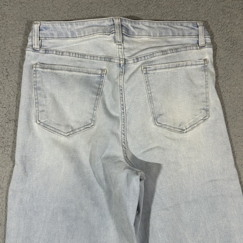 Oat New York Womens 10/30 Pant Blue Light Wash Wide Leg Raw Hem #3891 - Picture 5 of 9